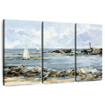 thumbnail image 1 of Elephant Stock Rocky Shore Coastline I Wall Art - Horizontal Multi Panel Canvas - Living Room Wall Decor - Beach Multi Panel - Blue And Brown Decor By Ethan Harper - 38" x 24", 1 of 8
