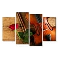 thumbnail image 1 of Elephant Stock Rose And Violin Wall Art - Horizontal Multi Panel Canvas - Hallway Wall Decor - Music Multi Panel - Brown And Red Decor - 84" x 54", 1 of 4