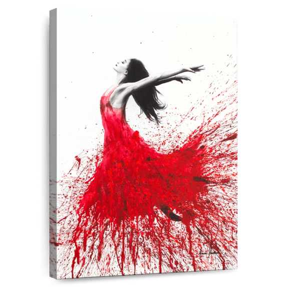 Elephant Stock Rose Dance Wall Art - Vertical Canvas Wall Art - Hallway Wall Decor - Dance Canvas - White And Red Decor By Ashvin Harrison - 20" x 30"