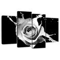 thumbnail image 1 of Elephant Stock Rose Splash Wall Art - Horizontal Multi Panel Canvas - Living Room Wall Decor - Floral And Botanical Multi Panel - Black And Gray Decor - 43" x 27", 1 of 8