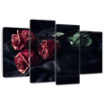 thumbnail image 1 of Elephant Stock Roses Of Despair Wall Art - Horizontal Multi Panel Canvas - Living Room Wall Decor - Gothic Multi Panel - Black And Red Decor - 68" x 42", 1 of 8