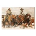 thumbnail image 1 of Elephant Stock The Roundup Warm Wall Art - Horizontal Canvas Wall Art - Living Room Wall Decor - Animal Canvas - Beige And Orange Decor By Marilyn Hageman - 24" x 16", 1 of 4