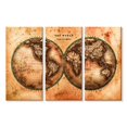 thumbnail image 1 of Elephant Stock Rustic Hemispheres Map Wall Art - Horizontal Multi Panel Canvas - Living Room Wall Decor - Map Multi Panel - Orange And Brown Decor - 23" x 14", 1 of 4