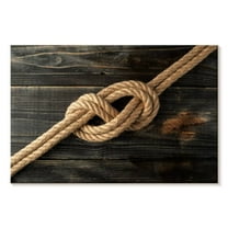 Elephant Stock Rustic Knot Wall Art - Horizontal Canvas Wall Art - Living Room Wall Decor - Nautical Canvas - Gray And Brown Decor - 12" x 8"