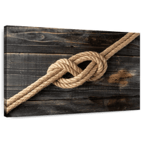 Elephant Stock Rustic Knot Wall Art - Horizontal Canvas Wall Art - Living Room Wall Decor - Nautical Canvas - Gray And Brown Decor - 12" x 8"