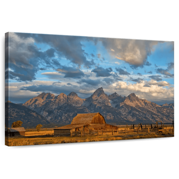 Elephant Stock Rustic Wyoming Wall Art - Horizontal Canvas Wall Art - Living Room Wall Decor - Nature Canvas - Brown And Gray Decor By Darren White Photography - 36" x 24"