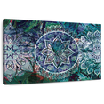 thumbnail image 1 of Elephant Stock Sacred Mandala Symbol Wall Art - Horizontal Canvas Wall Art - Living Room Wall Decor - Decor Elements Canvas - Teal And Purple Decor - 48" x 32", 1 of 8
