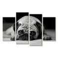thumbnail image 1 of Elephant Stock Sad Pug Wall Art - Horizontal Multi Panel Canvas - Living Room Wall Decor - Animal Multi Panel - Black And Gray Decor - 30" x 18", 1 of 4