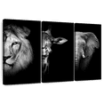 thumbnail image 1 of Elephant Stock Safari Animal Portraits Wall Art - Horizontal Multi Panel Canvas - Living Room Wall Decor - Animal Multi Panel - Black And White Decor - 45" x 28", 1 of 8