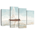 thumbnail image 1 of Elephant Stock Sailing Journey Wall Art - Horizontal Multi Panel Canvas - Living Room Wall Decor - Transportation Multi Panel - Beige And Blue Decor By Jane Slivka - 68" x 42", 1 of 8