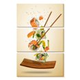 thumbnail image 1 of Elephant Stock Salmon Sushi Rolls Wall Art - Vertical Multi Panel Canvas - Dining Room Wall Decor - Food And Drink Multi Panel - Beige And Orange Decor - 14" x 23", 1 of 4
