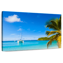 Elephant Stock Salt Whistle Bay Seascape Wall Art - Horizontal Canvas Wall Art - Living Room Wall Decor - Beach Canvas - Blue And Green Decor - 12" x 8"