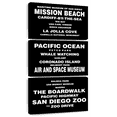 thumbnail image 1 of Elephant Stock San Diego Bus Roll Wall Art - Vertical Multi Panel Canvas - Hallway Wall Decor - Inspirational And Typography Multi Panel - Black And White Decor - 12" x 27", 1 of 8