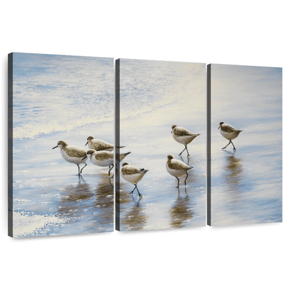 Elephant Stock Sand Dancers Ii Wall Art - Horizontal Multi Panel Canvas - Living Room Wall Decor - Animal Multi Panel - Blue And White Decor By Bruce Nawrocke - 33" x 20"