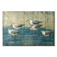thumbnail image 1 of Elephant Stock Sandpipers Oil Distressed Wall Art - Horizontal Canvas Wall Art - Living Room Wall Decor - Animal Canvas - Blue And Beige Decor By Paul Brent - 36" x 24", 1 of 4