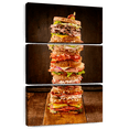thumbnail image 1 of Elephant Stock Sandwich Stack Wall Art - Vertical Multi Panel Canvas - Cafe & Restaurant Wall Decor - Food And Drink Multi Panel - Orange And Brown Decor - 36" x 57", 1 of 8