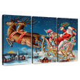 thumbnail image 1 of Elephant Stock Santa Claus Wall Art - Horizontal Multi Panel Canvas - Living Room Wall Decor - Holiday Multi Panel - Red And Blue Decor - 65" x 42", 1 of 8