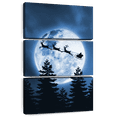 thumbnail image 1 of Elephant Stock Santa Is Coming For Christmas Wall Art - Vertical Multi Panel Canvas - Living Room Wall Decor - Holiday Multi Panel - Black And Blue Decor By Arizrab - 36" x 57", 1 of 8