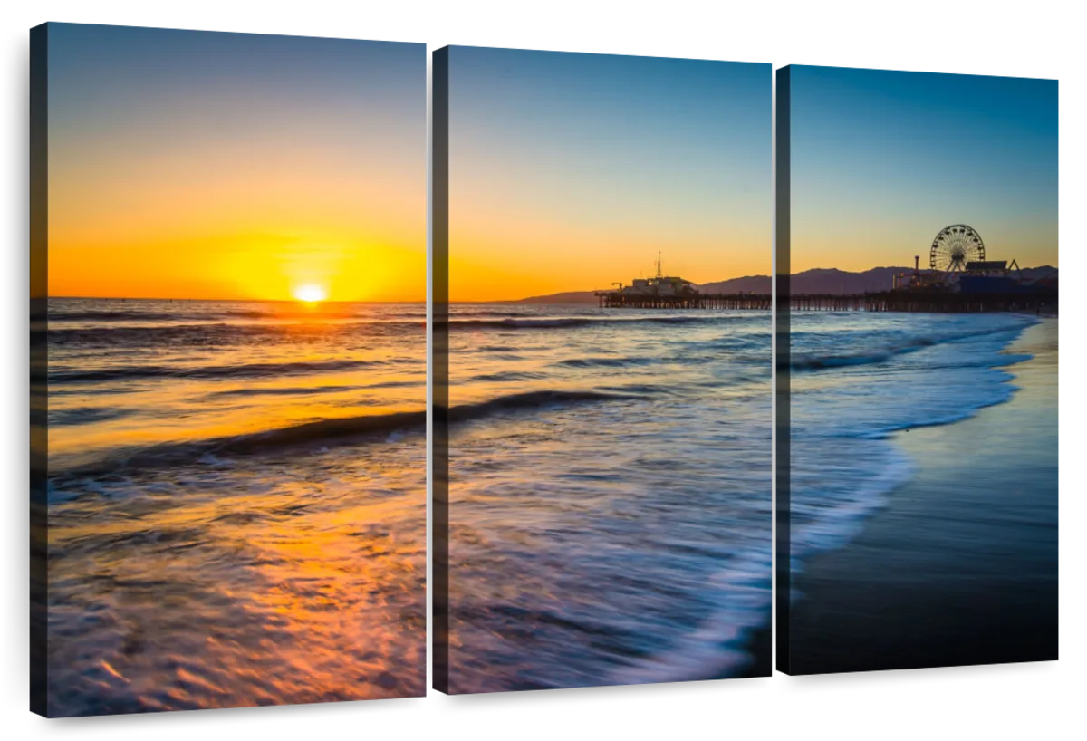 Elephant Stock Santa Monica Pier At Sunset Wall Art - Horizontal Multi ...