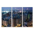 thumbnail image 1 of Elephant Stock Sao Paulo Twilight Glow Wall Art - Horizontal Multi Panel Canvas - Living Room Wall Decor - City Multi Panel - Gray And Beige Decor - 50" x 32", 1 of 4