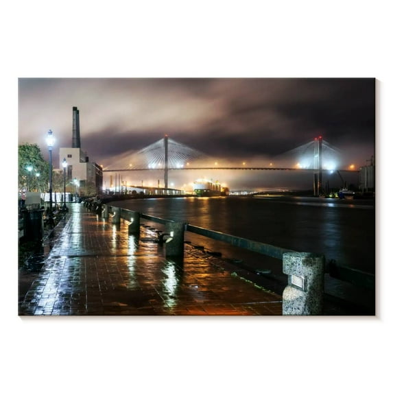 Elephant Stock Savannah Boardwalk Wall Art - Horizontal Canvas Wall Art - Living Room Wall Decor - Places Canvas - Blue And Orange Decor - 48" x 32"