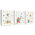 thumbnail image 1 of Elephant Stock Scandinavian Musical Animals Wall Art - Horizontal Multi Panel Canvas - Kids Room Wall Decor - Kids And Nursery Multi Panel - Beige And Orange Decor - 26" x 12", 1 of 8