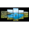 thumbnail image 1 of Elephant Stock Scenic View Of Emerald Bay Wall Art - Horizontal Multi Panel Canvas - 5 Pieceliving Room Wall Decor - Photography Nature Multi Panel - Beige And Green Decor - 80" x 36", 1 of 4