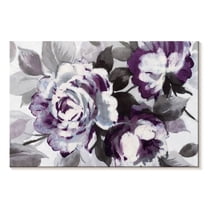 Elephant Stock Scent Of Roses Plum Wall Art - Horizontal Canvas Wall Art - Living Room Wall Decor - Floral And Botanical Canvas - Gray And Purple Decor By Wild Apple Portfolio - 12" x 8"