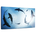 thumbnail image 1 of Elephant Stock School Of Sharks Wall Art - Horizontal Canvas Wall Art - Living Room Wall Decor - Animal Canvas - Blue And White Decor - 51" x 34", 1 of 8