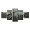 thumbnail image 1 of Elephant Stock Scratched Steel World Map Wall Art - Horizontal Multi Panel Canvas - Living Room Wall Decor - Map Multi Panel - Silver And Gray Decor - 42" x 19", 1 of 4