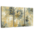 thumbnail image 1 of Elephant Stock Secret Garden Blooms Wall Art - Horizontal Multi Panel Canvas - Living Room Wall Decor - Abstract Multi Panel - Blue And Yellow Decor By Silvia Vassileva - 38" x 24", 1 of 8