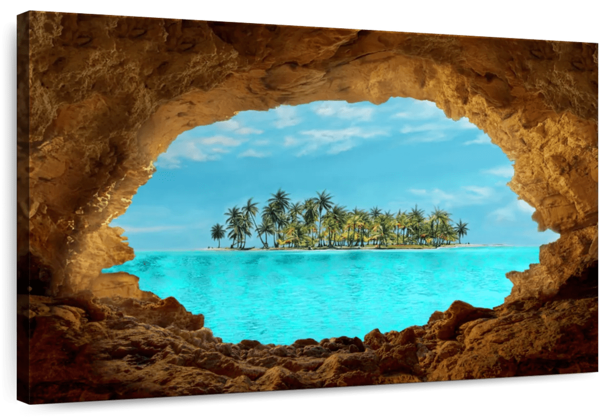 Elephant Stock Secret Island Wall Art Horizontal Canvas Wall Art