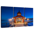 thumbnail image 1 of Elephant Stock Seneca Lake Pier Wall Art - Horizontal Multi Panel Canvas - Living Room Wall Decor - Nautical Multi Panel - Blue And Red Decor - 33" x 20", 1 of 8