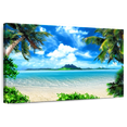 thumbnail image 1 of Elephant Stock Serene Beach Scene Wall Art - Horizontal Canvas Wall Art - Living Room Wall Decor - Beach Canvas - Blue And Turquoise Decor - 12" x 8", 1 of 8