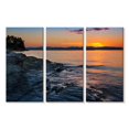 thumbnail image 1 of Elephant Stock Serene Lake Champlain Wall Art - Horizontal Multi Panel Canvas - Living Room Wall Decor - Nature Multi Panel - Orange And Gray Decor - 23" x 14", 1 of 4