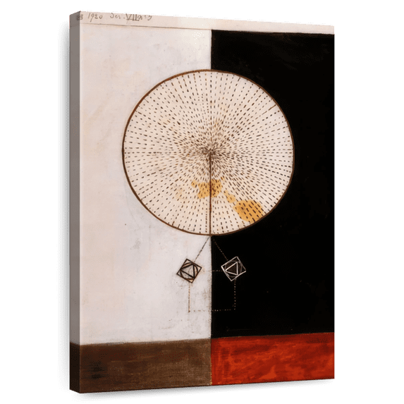 Elephant Stock Series Vii No. 5 Wall Art - Vertical Canvas Wall Art - Living Room Wall Decor - Abstract Canvas - Black And Red Decor By Hilma Af Klint - 8" x 12"