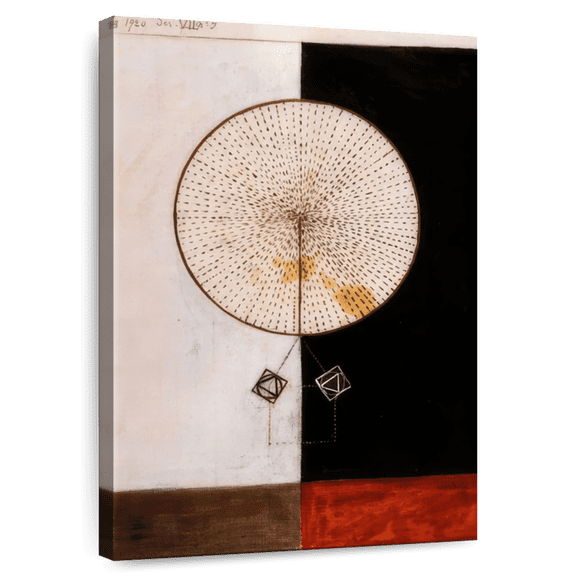 Elephant Stock Series Vii No. 5 Wall Art - Vertical Canvas Wall Art - Living Room Wall Decor - Abstract Canvas - Black And Red Decor By Hilma Af Klint - 8" x 12"