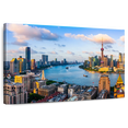 thumbnail image 1 of Elephant Stock Shanghai Sunset Skyline Wall Art - Horizontal Canvas Wall Art - Living Room Wall Decor - Places Canvas - Blue And Gray Decor - 36" x 24", 1 of 8