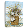 thumbnail image 1 of Elephant Stock Shells Basket Wall Art - Vertical Canvas Wall Art - Living Room Wall Decor - Nautical Canvas - Blue And Green Decor By Susan Winget - 24" x 36", 1 of 8