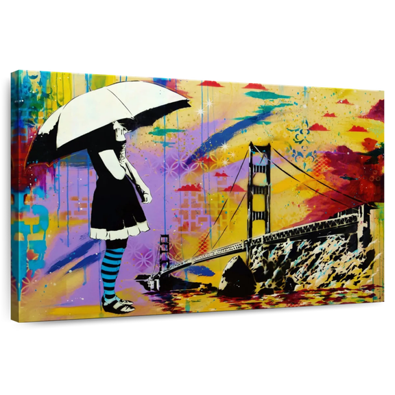 Elephant Stock Shelter At Bay Wall Art - Horizontal Canvas Wall Art - Living Room Wall Decor - Architecture Canvas - Black And Blue Decor By Abcartattack - 51" x 34"