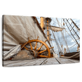 thumbnail image 1 of Elephant Stock Ship Wheel And Deck Wall Art - Horizontal Canvas Wall Art - Living Room Wall Decor - Nautical Canvas - Brown And Beige Decor - 12" x 8", 1 of 8