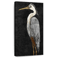 thumbnail image 1 of Elephant Stock Silver Heron On Black I Wall Art - Vertical Canvas Wall Art - Living Room Wall Decor - Animal Canvas - Black And Blue Decor By Julie Derice - 18" x 36", 1 of 8