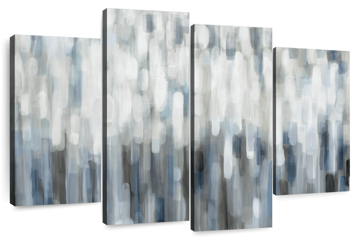 Elephant Stock Silver Rain Wall Art - Horizontal Multi Panel Canvas ...
