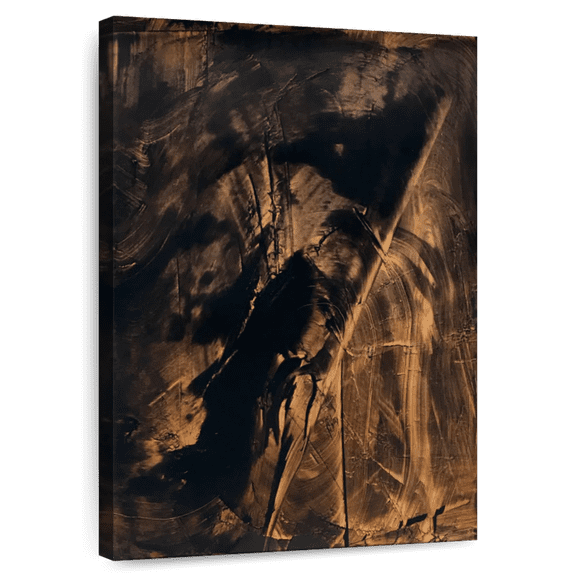 Elephant Stock A Simple Love In Summer I Wall Art - Vertical Canvas Wall Art - Dining Room Wall Decor - Abstract Canvas - Brown And Black Decor By Luca Brandi - 8" x 12"
