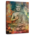 thumbnail image 1 of Elephant Stock Sitting Buddha In Colors Wall Art - Vertical Canvas Wall Art - Living Room Wall Decor - People Canvas - Gray And Orange Decor - 32" x 48", 1 of 8