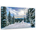 thumbnail image 1 of Elephant Stock Ski Away Wall Art - Horizontal Canvas Wall Art - Living Room Wall Decor - Sports Canvas - Blue And Green Decor - 12" x 8", 1 of 8
