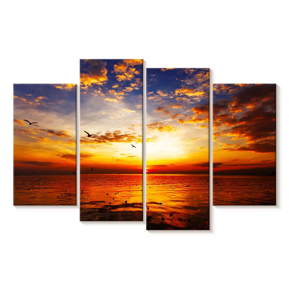 Elephant Stock Sky Sunset Wall Art - Horizontal Multi Panel Canvas ...