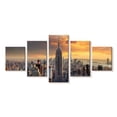 thumbnail image 1 of Elephant Stock Skyline Tower Wall Art - Horizontal Multi Panel Canvas - Living Room Wall Decor - Places Multi Panel - Orange And Gray Decor - 29" x 12", 1 of 4