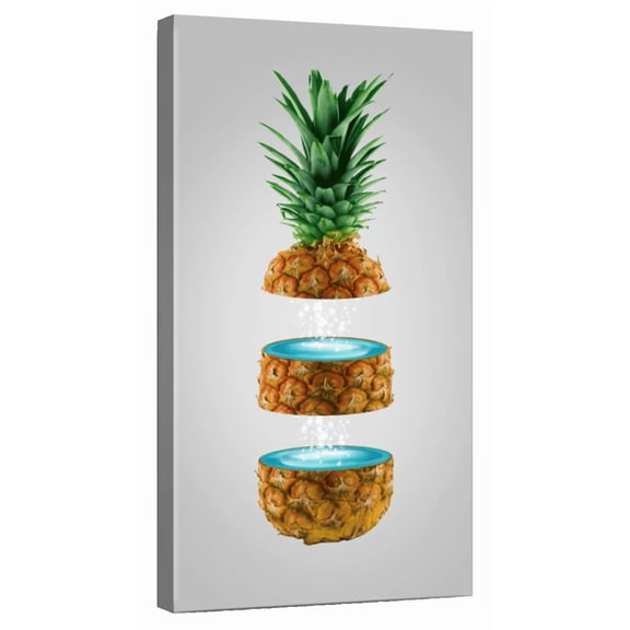 Elephant Stock Sliced Pineapple Wall Art - Food And Drink Canvas Canvas - 12" x 24"