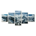 thumbnail image 1 of Elephant Stock Snow Mountain Peaks Wall Art - Horizontal Multi Panel Canvas - Living Room Wall Decor - Nature Multi Panel - Blue And White Decor - 29" x 12", 1 of 4